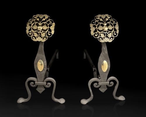 NY221 Antique Andirons